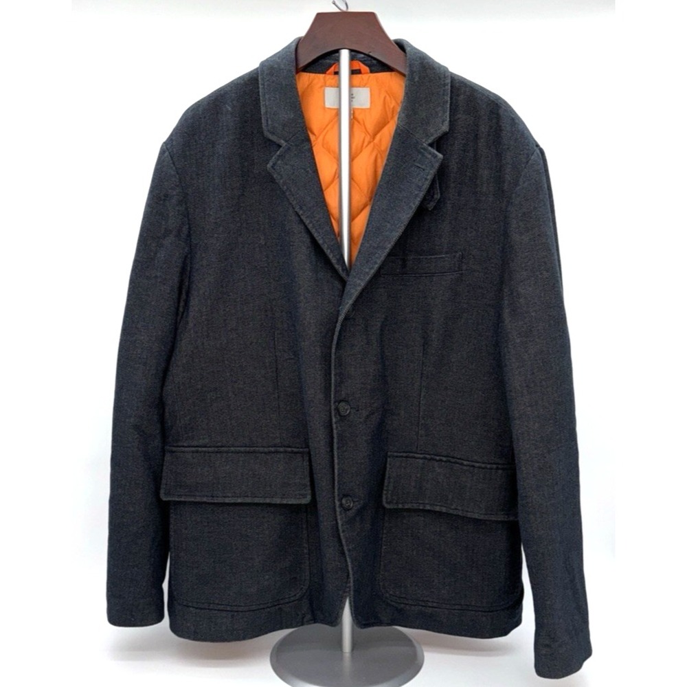 JACK SPADE Cotton Herringbone Tweed Down Filled Blazer Blue Gray Jacket Men's XL